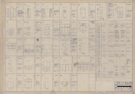 日本相互銀行深川支店；資料名称:建具表 及 仕上表；縮尺:1:50；作成年月日:昭和31年4月24日