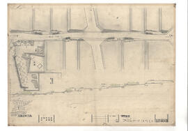 大島元町計画; 資料名称:平面断面 プロムナード（6M）した; 縮尺:1:200