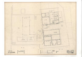 大島町役場　庁舎・図書館; 資料名称:平面 1階; 縮尺:1:100
