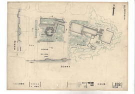 大島元町計画; 資料名称:平面配置 断面 吉谷公園; 縮尺:1:300