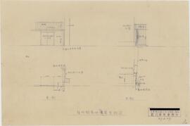 日本相互銀行本店新築工事場；資料名称:龍明館敷地境界実測図 東側 西側；作成年月日:27.8.27