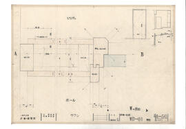 大島町役場　庁舎・図書館; 資料名称:詳細・木枠 WD-01 平面; 縮尺:1:1