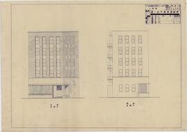日本無尽株式會社豊橋支店；資料名称:立面圖；縮尺:1:100；作成年月日:昭和26年7月6日