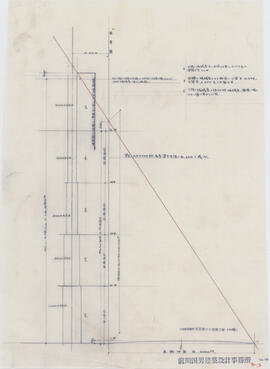 日本相互銀行呉服橋ビル増築工事(別館)；資料名称:[道路斜線検討図]；縮尺:1:50